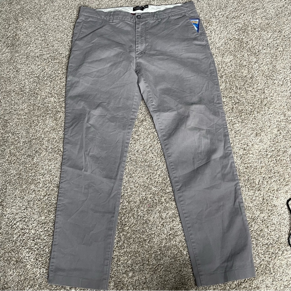 Club Monaco Pants Mens 36x32 Gray Connor Modern Slim Fit Chino Stretch Preppy - Picture 2 of 11